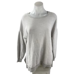Gap Women's Gray Long Sleeve Knit Round Neck Sweatshirt Sweater Top Size L